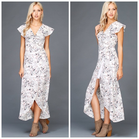 LAST 1! 😊Ivory Stunning Floral Maxi Dress! 💕 - Picture 3 of 4